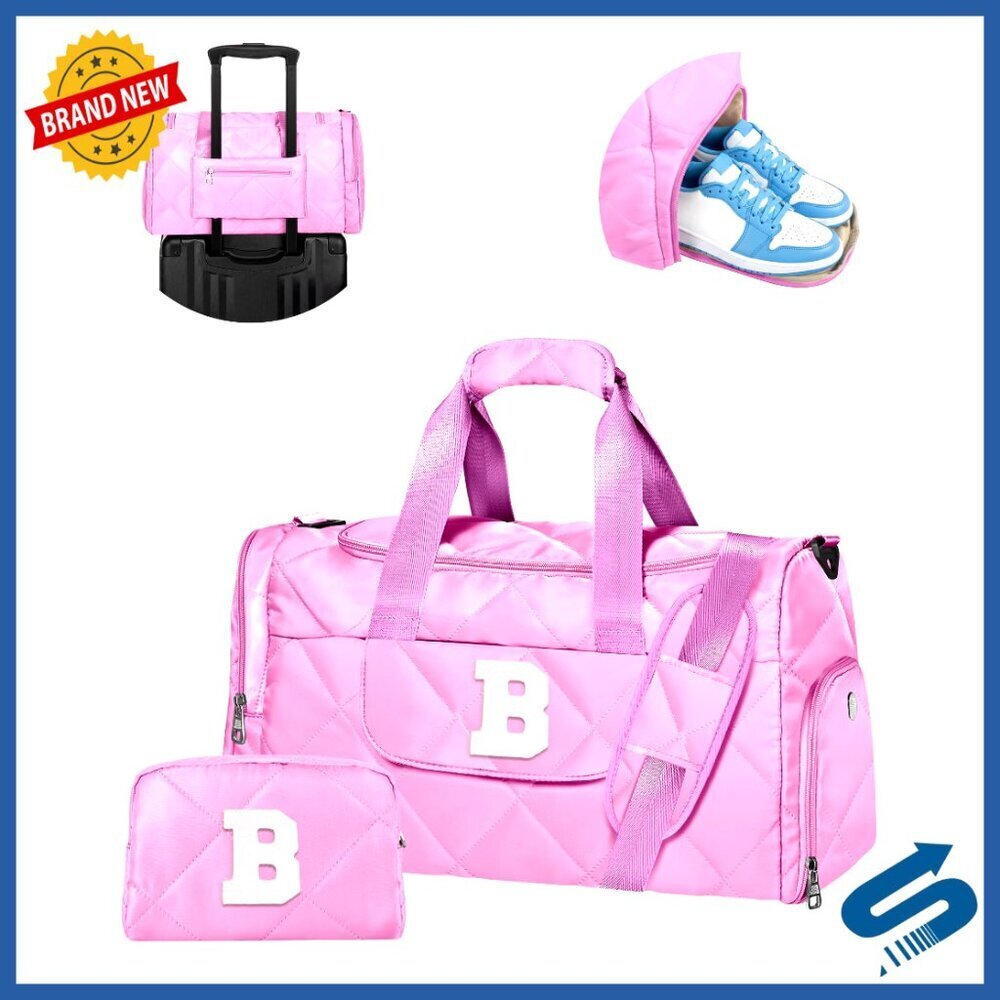 Personalized Weekender Duffle Bag with Shoe Compartment, Wet Separation,